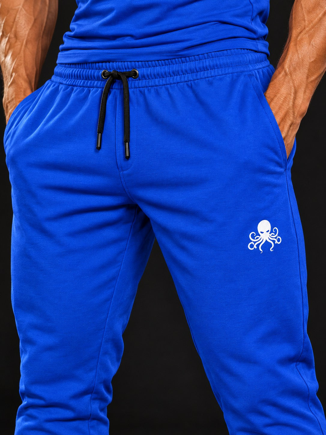 SSS Power Jogging - Bleu Roi – détail du logo pieuvre brodé