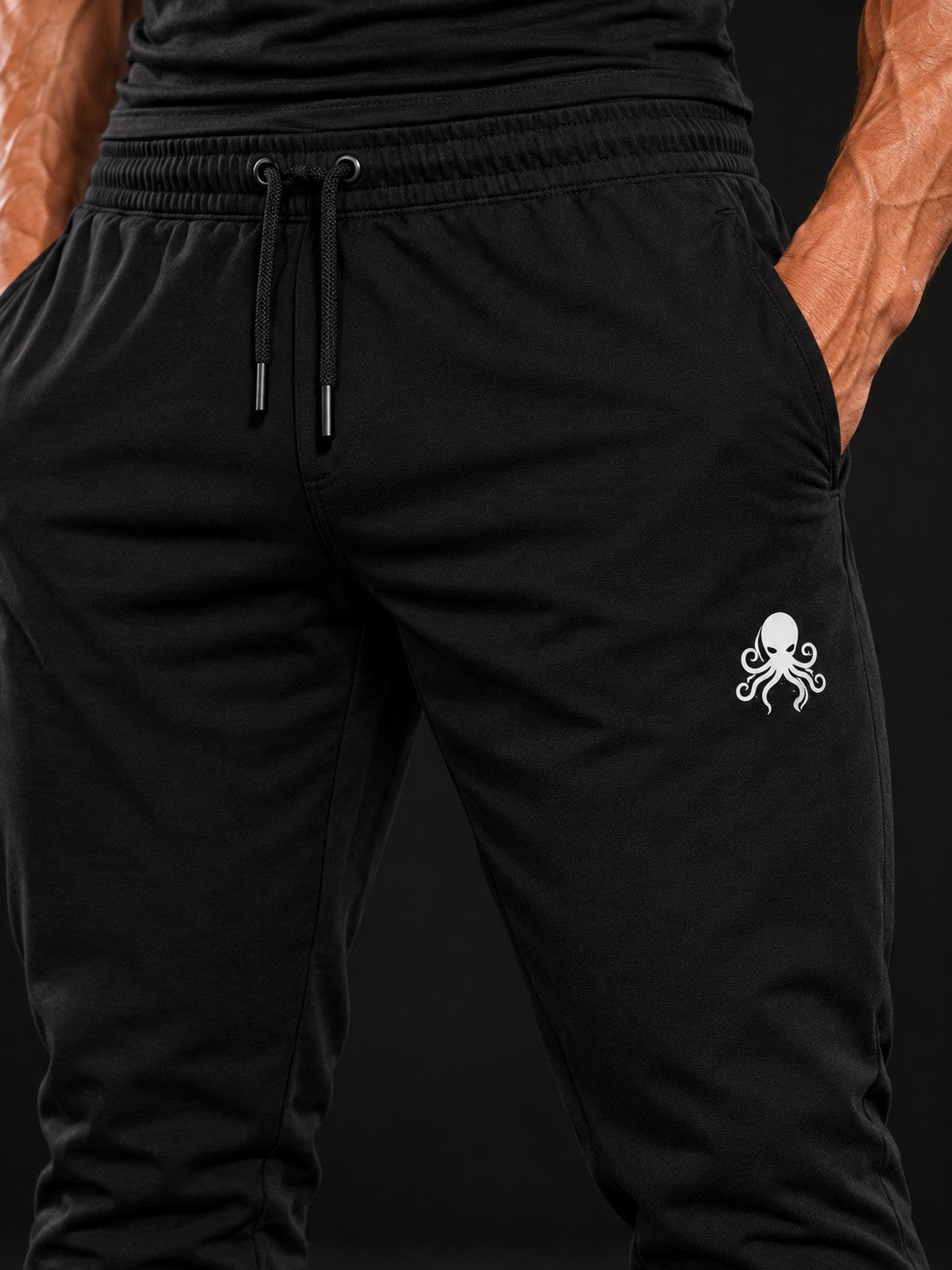 SSS Power Jogging - Noir – détail du logo pieuvre brodé