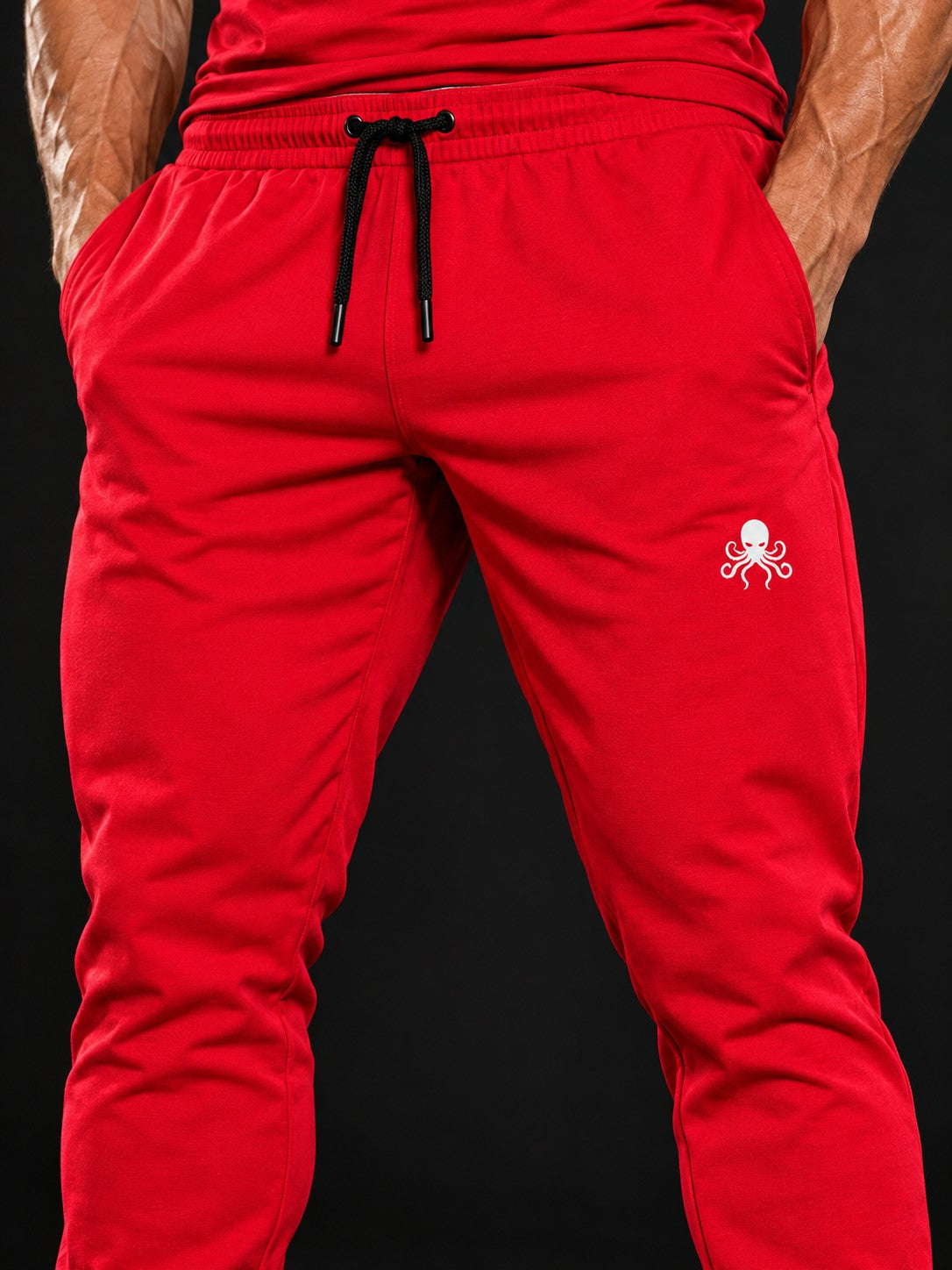 SSS Power Jogging - Rouge – détail du logo pieuvre brodé