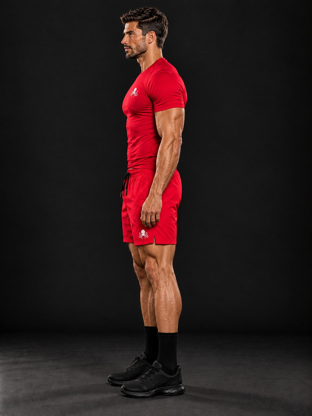 SSS Power T-Shirt Compression - Rouge – vue de profil
